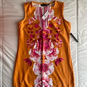 NY&Co Multicolored Dress - Orange/Pink